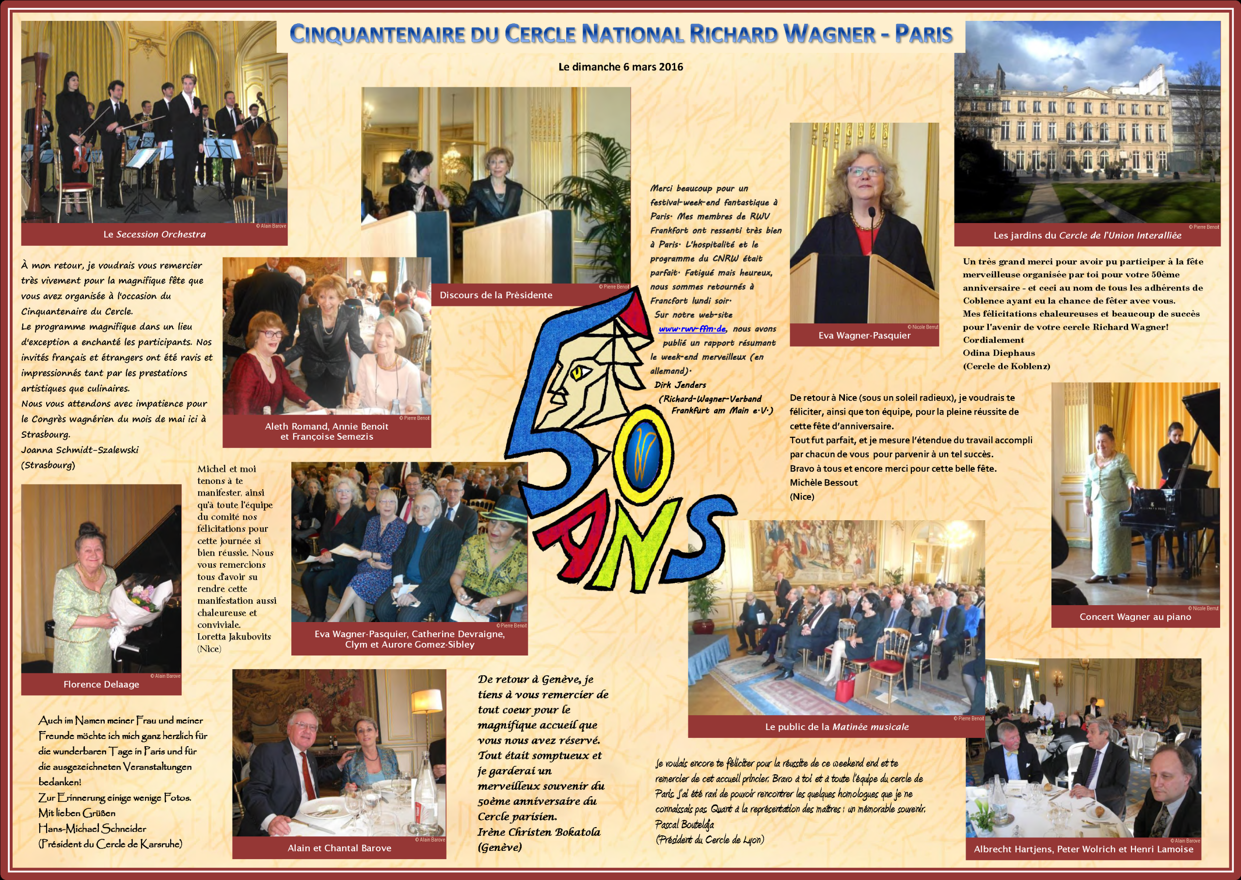 photos souvenir et messages de remerciement
