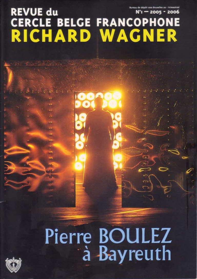 Couverture de la revue du Cercle belge francophone Richard Wagner, numéro 1-2005/2006