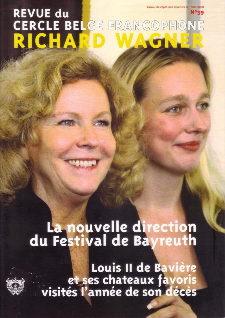 Couverture de la revue du Cercle belge francophone Richard Wagner, numéro 39