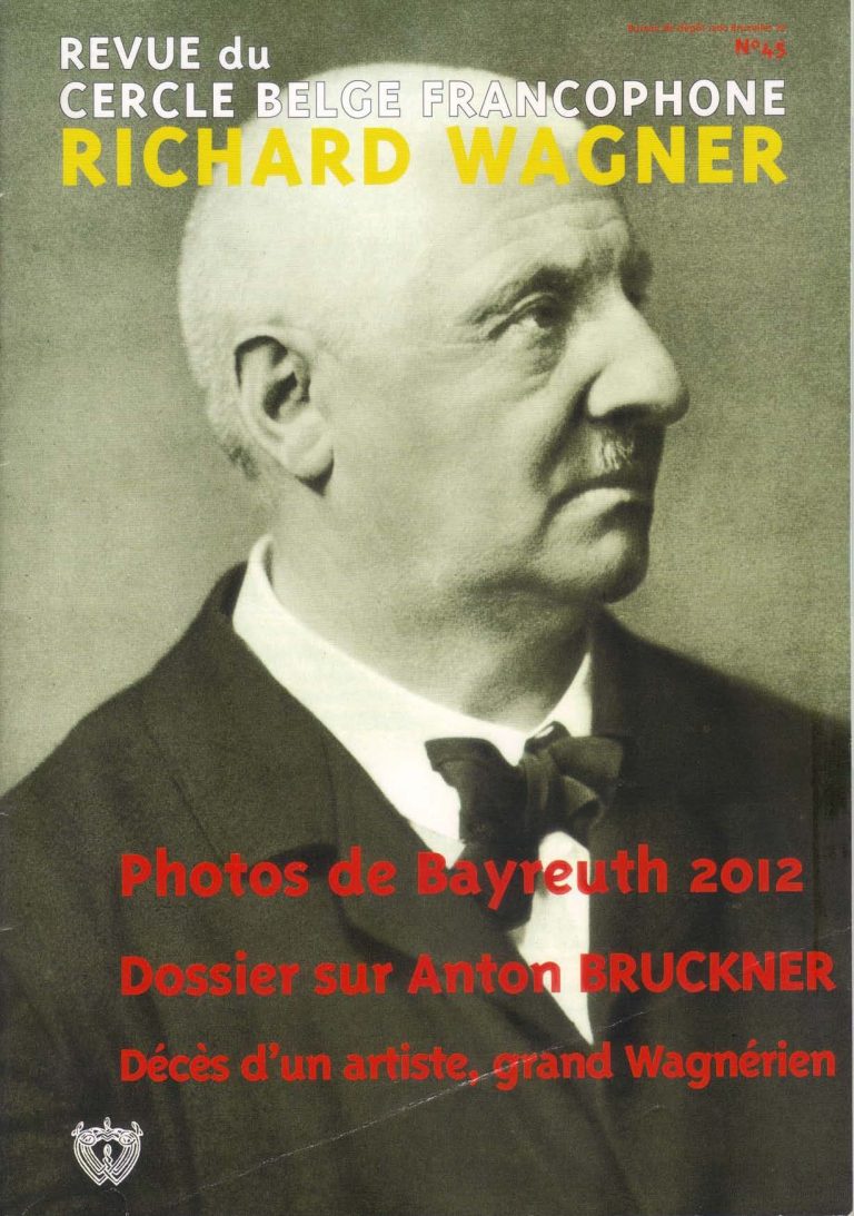 Couverture de la revue du Cercle belge francophone Richard Wagner, numéro 45
