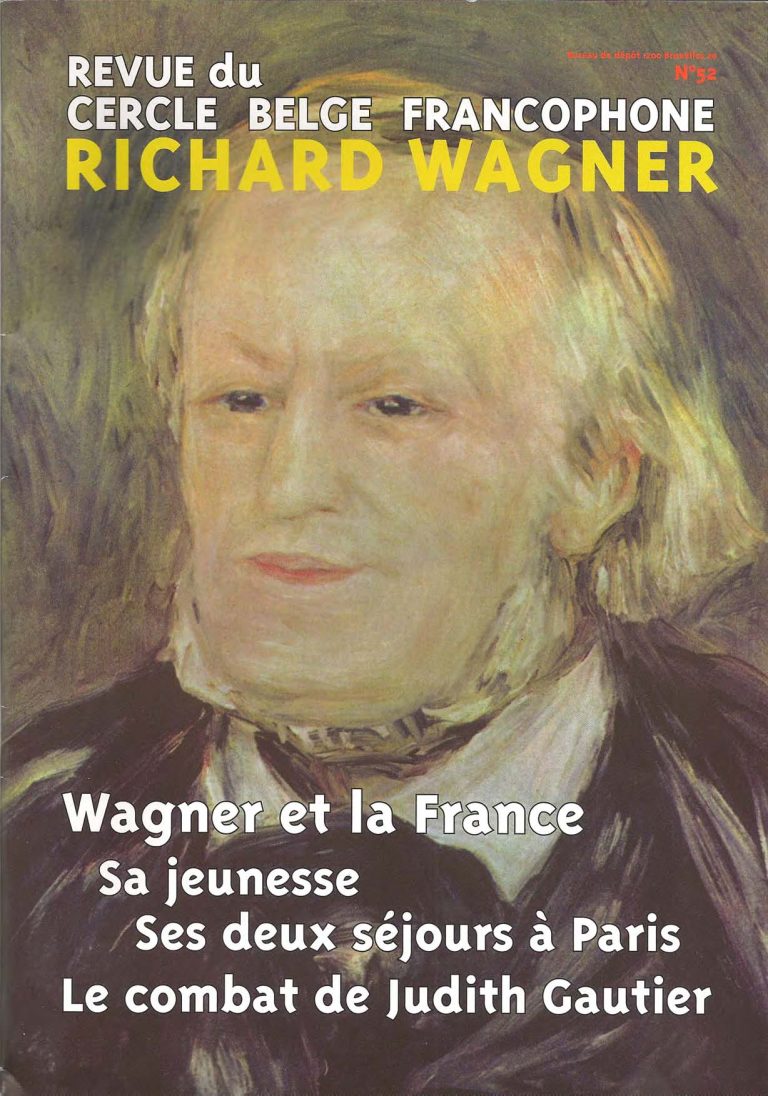Couverture de la revue du Cercle belge francophone Richard Wagner, numéro 52