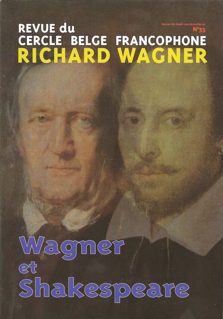 Couverture de la revue du Cercle belge francophone Richard Wagner, numéro 53