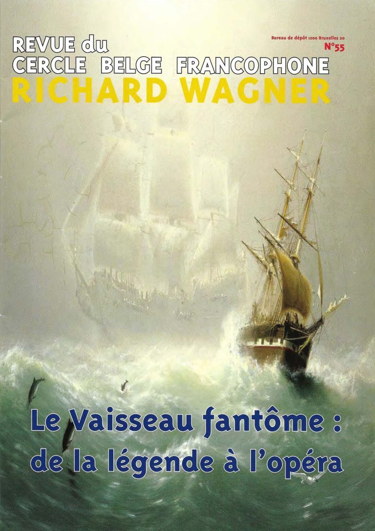 Couverture de la revue du Cercle belge francophone Richard Wagner, numéro 55
